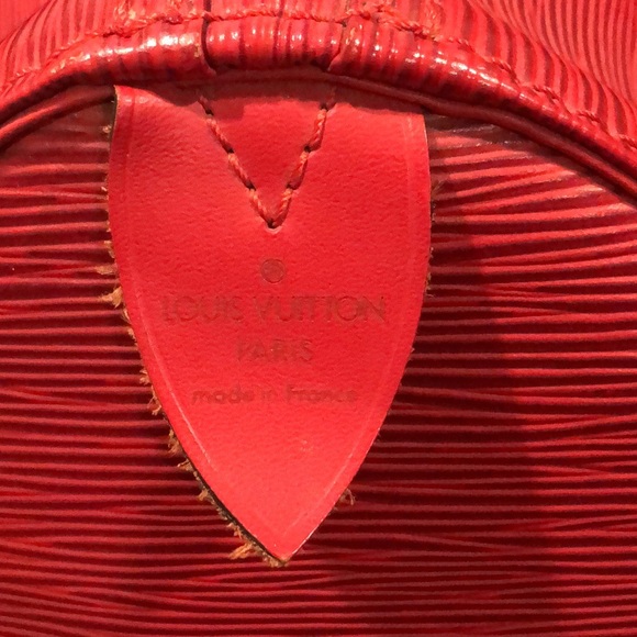 Vintage LOUIS VUITTON Red Epi Leather Keepall LV50 Boston Travel Shoulder Bag - Picture 8 of 17